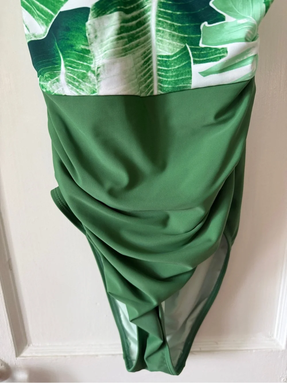 Green Tropical Print One-Piece Swimsuit